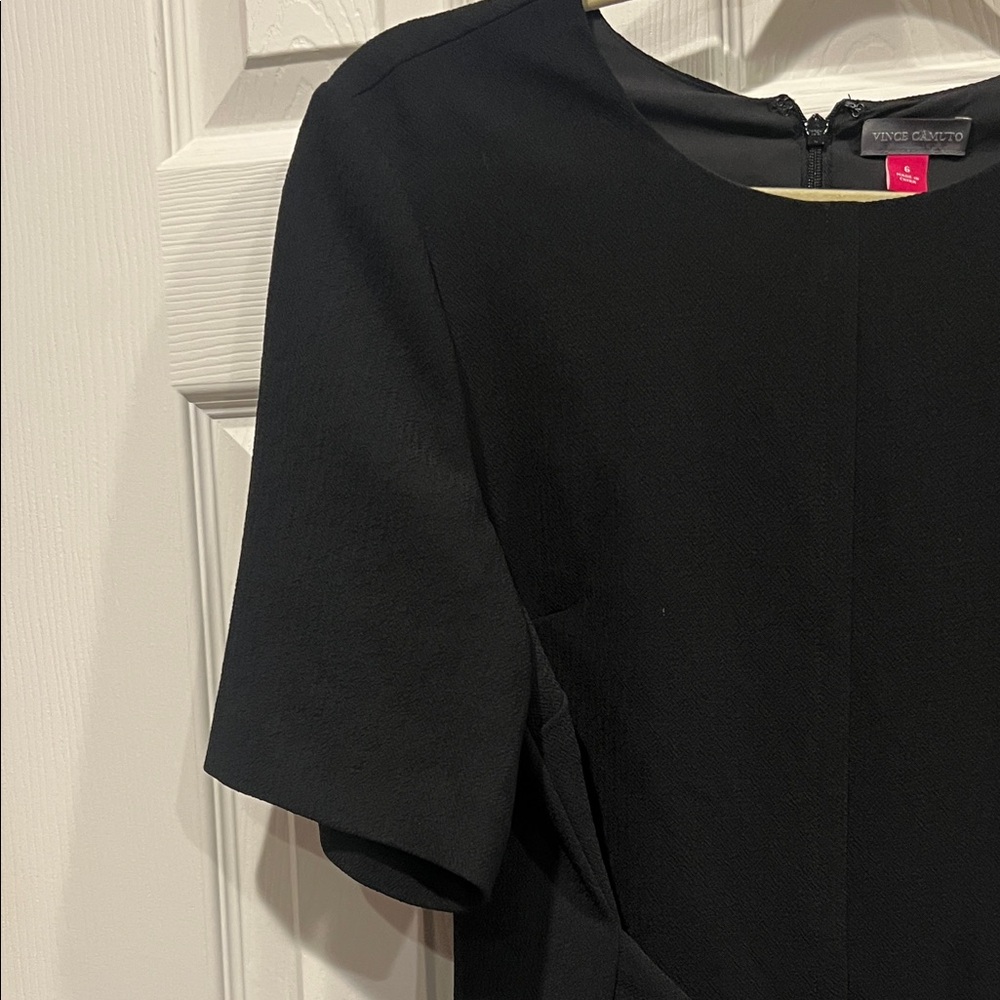 Vince Camuto Elegant Black Dress with Tie - Picture 3 of 10